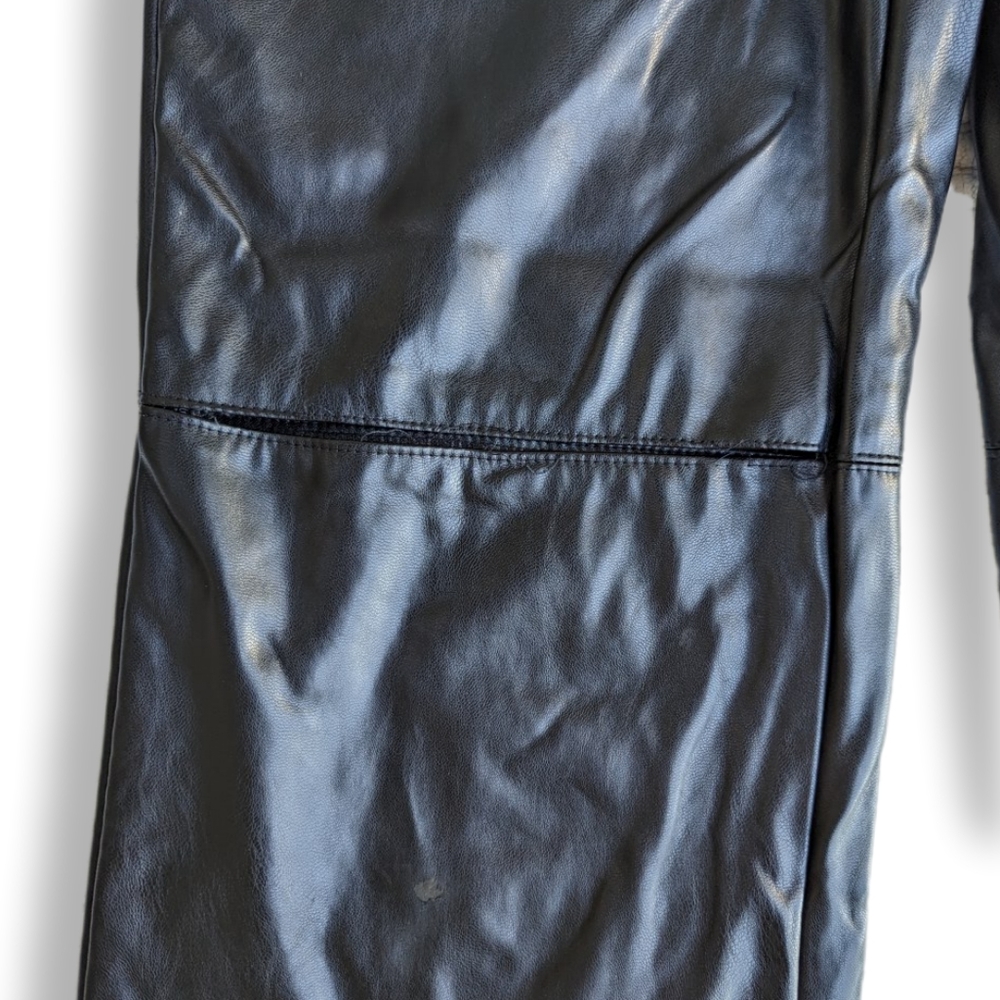 Faux Leather Split Knee High Waisted Pants Shein sz S - Picture 2 of 7